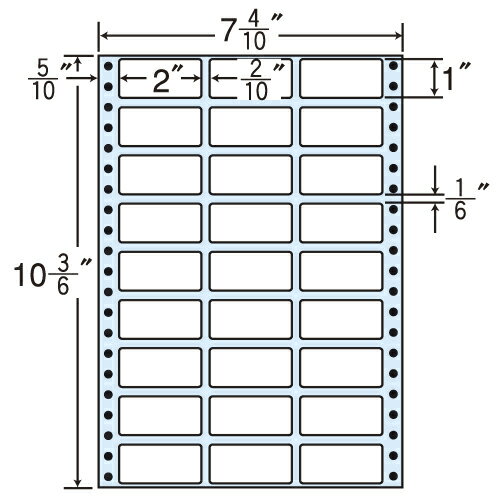 ラベルシール MT7L タックシール (連続ラベル) レギュラータイプ 500折×2【代引不可】【送料無料（一部地域除く）】