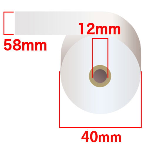 感熱紙レジロール (サーマルレジロール) スタンダード 58mm×40mm×12mm 20巻 KT584000 汎用 レジスターロール レシート 2