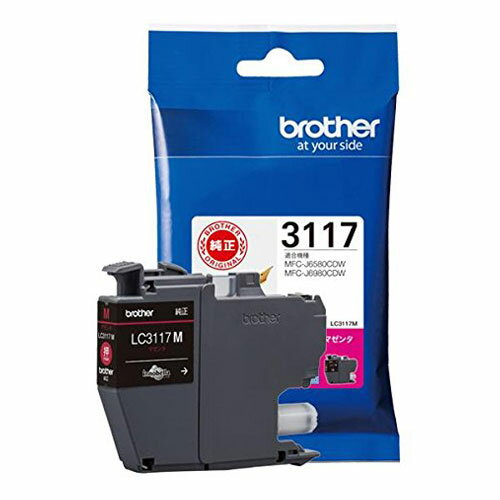 対応機種：MFC-J6980CDW/MFC-J6580CDW※パッケージについてはデザインが変わる場合がございます。■商品詳細メーカー名：BROTHERシリーズ名：LC3117/LC3119カラー：マゼンタ購入単位：1本配送種別：在庫品【検...