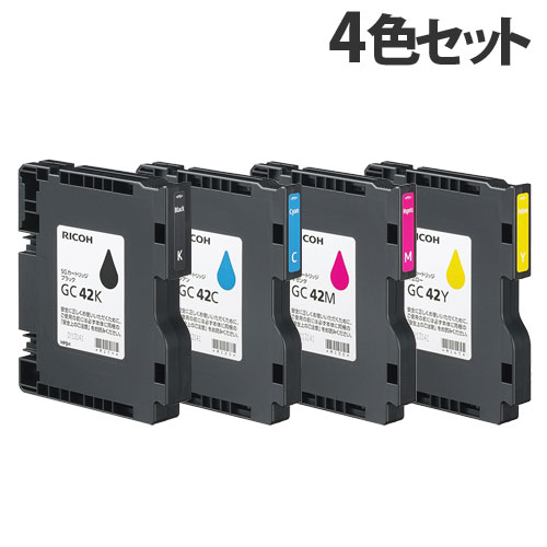 対応機種：SG5200 フロント手差しモデル/SG5200※パッケージについてはデザインが変わる場合がございます。■商品詳細メーカー名：リコーカラー：4色(ブラック、シアン、マゼンタ、イエロー)購入単位：1セット(4本)配送種別：在庫品※リニューアルに伴いパッケージや商品名等が予告なく変更される場合がございますが、予めご了承ください。※モニターの発色具合により色合いが異なる場合がございます。【検索用キーワード】4961311951749 4961311951718 4961311951725 4961311951732 2F0816 リコー RICOH 純正カートリッジ SGカートリッジ Mサイズ 4色パック GC42K GC42C GC42M GC42Y GC42 PC用品 SG カートリッジ インク インクカートリッジ プリンタ用インク プリンター用インク プリンタ用インクカートリッジ プリンタ用インクカートリッジ プリンタ用 プリンター用 PC用品 プリンタ用品 プリンター用品 オフィス サプライ品 消耗品 PCサプライ パソコンサプライ 純正品 純正 純正インク カラー カラープリンタ カラープリンター SG5200 フロント手差しモデル SG5200