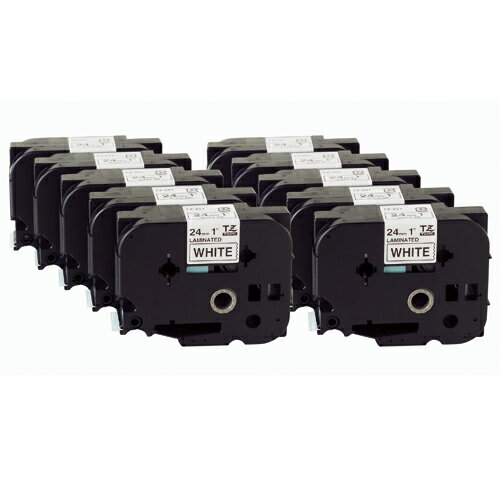 TZ-251V10 ブラザーTZテープ 白ラベル黒文字 24mm幅※代引不可【送料無料（一部地域除く）】