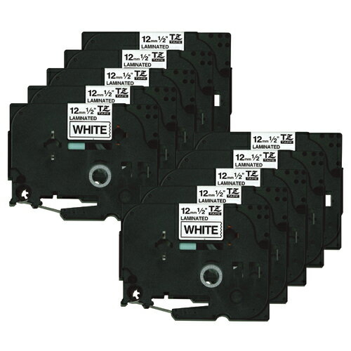 TZ-231V10 ブラザーTZテープ 白ラベル黒文字 12mm幅※代引不可【送料無料（一部地域除く）】