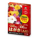 アスカ ラミネーターフィルム 静電気防止タイプ はがき 100μ 100枚入 F1023