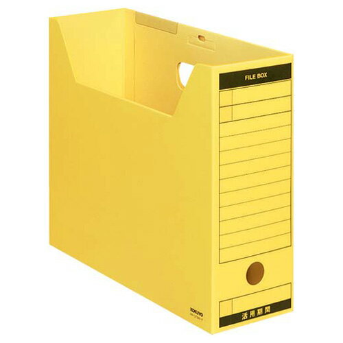 組み立ては、ワンタッチ式で簡単です。表面に特殊コーティングを施していますので、汚れにくくなっています。棚などへの収納の場合、ホコリがかぶらないようにフタ付きもご用意しました。■商品詳細メーカー名：KOKUYOサイズ：A4判ヨコ型外寸法：H260×W317mm背幅：102mm材質：色厚板紙(古紙パルプ配合)再生材配合率：色厚板紙(古紙パルプ配合率70％)カラー：イエローフタ付きグリーン購入法適合商品エコマーク適合商品GPNエコ商品ねっと掲載購入単位：1冊配送種別：在庫品【検索用キーワード】B32043 4901480130569 A4-LFBN-Y コクヨ KOKUYO ファイル ボックスファイル ファイルボックス ファイル収納 ファイルケース 書類整理 ヨコ型 よこ型 横型 文房具 文具 事務用品 オフィス用品 オフィス文具 黄色 きいろ イエロー