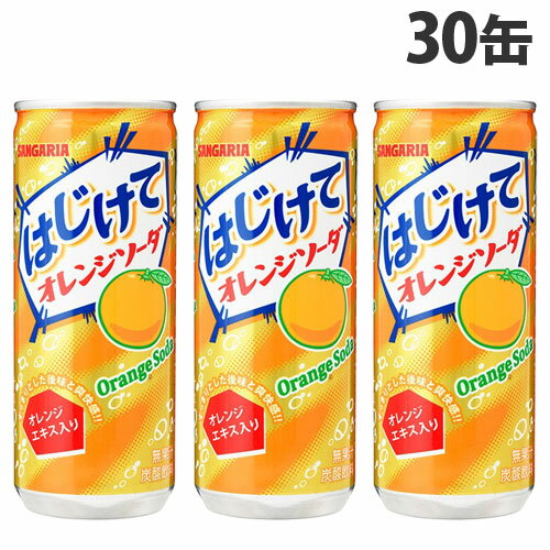 サンガリア はじけてオレンジソーダ 250g×30缶 飲料 缶 ジュース フルーツジュース 炭酸飲料 缶ジュースのサムネイル