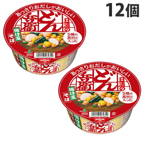 日清 あっさりおだしがおいしいどん兵衛 5種の具材が入った揚げ玉そば 70g×12個 1