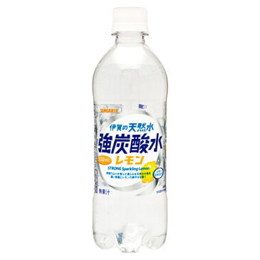 サンガリア 伊賀の天然水強炭酸水レモン 500ml×24本