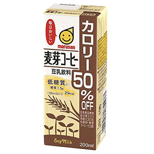 マルサンアイ 豆乳飲料麦芽コーヒーカロリー50％オフ 200ml×48本【送料無料（一部地域除く）】