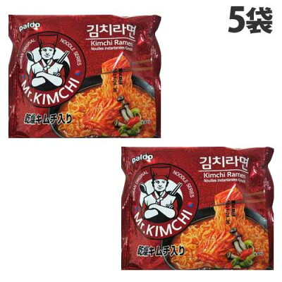 ドラッグスーパー alude シャインオリエンタル PALDO ミスターキムチラーメン 120g×5袋 袋麺 旨辛 パルド キムチ ピリ辛 麺 韓国料理風
