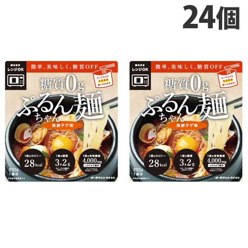 楽天ドラッグスーパー　aludeオーミケンシ 糖質0g ぷるんちゃん麺 海鮮チゲ 200g×24個 低糖質 グルテンフリー 糖質ゼロ ヘルシー 糖質制限 ダイエット 低糖質生活『送料無料（一部地域除く）』