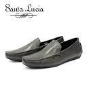 SANTA LUCIA サンタルチア 2013 メンズ レザーシューズ 本革 革靴 スリッポン ドライビングシューズ ローファー グレー ラバーソール カジュアル やわらかい 履きやすい 歩きやすい
