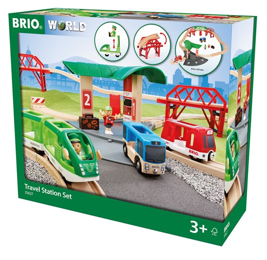 BRIO (ブリオ) トラベルステーションセット 男の子 2歳 3歳 4歳 5歳 レール 乗り物おもちゃ 木のおもちゃ 木製玩具 幼児 子ども 木製 プレゼント ギフト 誕生日 【店頭受取対応商品】