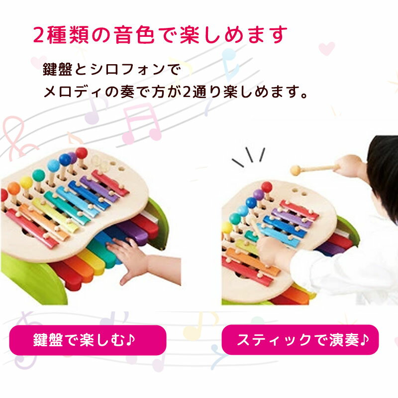 楽器玩具 森のメロディーメーカー | 誕生日プレゼント 1歳半 おもちゃ 子供 男の子 女の子 1歳誕生日プレゼント 木のおもちゃ 木製玩具 名入れ 子供 知育玩具 エド・インター Ed.Inter 813010 3