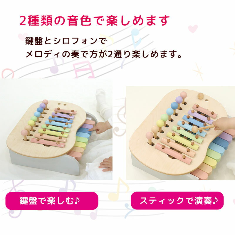 楽器玩具 スウィートメロディーメーカー | 1歳半 おもちゃ 子供 男の子 女の子 1歳誕生日プレゼント バースデー プレゼント 木のおもちゃ 木製玩具 名入れ クリスマスプレゼント 子供 知育玩具　ミルキートイ エド・インター Ed.Inter 822746 3