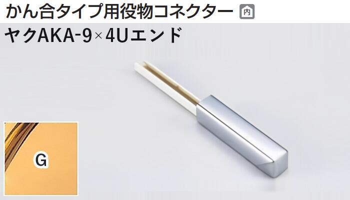 メタカラー建材 [T] メタカラーAKA 見切材 かん合タイプ用役物コネクター エンドタイプ ヤクAKA-9×4Uエ..