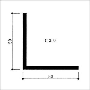 アルミアングル 3.0x50x50x4000mm アルマイトシルバー 【※サービスカット対応商品です】