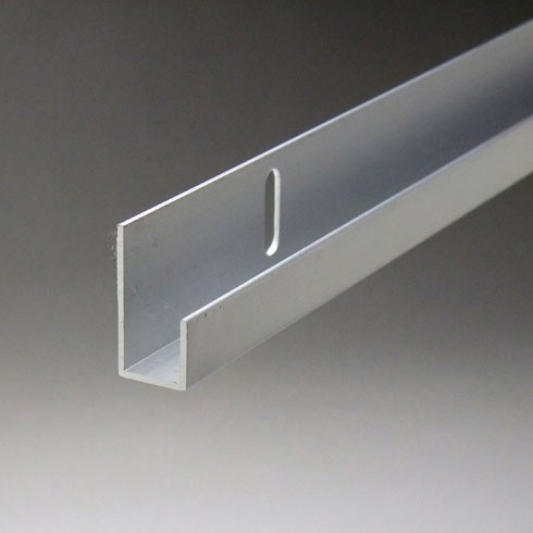 アルミ材 鏡吊用片長チャンネル（穴明） 10x1.84M クリアシルバー