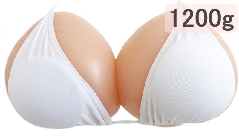 Micopuella 三角形 乳癌パッド シリコンバスト 人工乳房 左右2個セット 胸パッド シリコン胸パット (1200グラム×2)