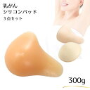看護師監修 ミコプエラ 乳がん パッド 人工乳房 ロング型 シリコンパッド 保護カバー ブラパット 3点セット 乳癌パッド バスト補正 胸パット 300g