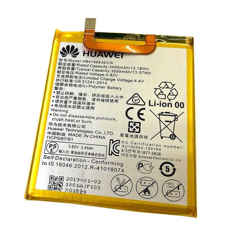 Google Huawei ネクサス6P 内蔵互換バッテリー 交換用電池 修理 HB416683ECW H1511 H1512 【仕様】 ・3.82V ・13.18Wh ・3,450mAh 【対応機種：NEXUS6P】 ・H1511 ・H1512 【バッテリー型番】 ・HB416683ECW Nexus6Pの内蔵バッテリー交換用部品です。 電池の劣化や破損の修理にお使いください。 ※仕入れロットにより、商品画像と外装や形状、色味、文字表記等が異なる場合がございます。あらかじめご了承ください。 本製品はメーカーからの直接仕入れをした純正品ではなく、海外マーケットの流通から仕入れた品です。 動作には遜色ございませんが、純正品をお求めの場合は予めご注意下さいませ。 ※交換には分解作業が必要です。分解によってメーカー保証等切れる場合がございます。作業は自己責任で行ってください。 ☆当店で販売している分解ツールでも分解可能です。Huawei NEXUS6P 交換用内蔵互換バッテリー