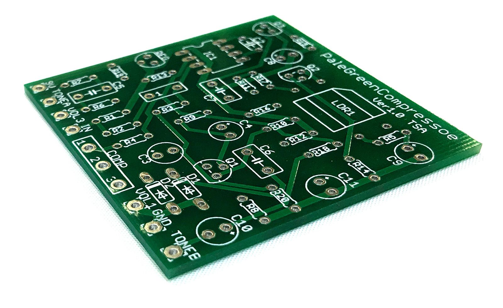 Pale green Compressor風 コンプレッサーペダル自作用基板 メール便なら送料無料