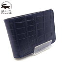 送料無料 日本製 ハンドメイド 本革 1年保証 修理対応 ALZUNI アルズニ ブランド 二つ折り財布 クロコダイル メンズ財布 レディース財布 ショートウォ...