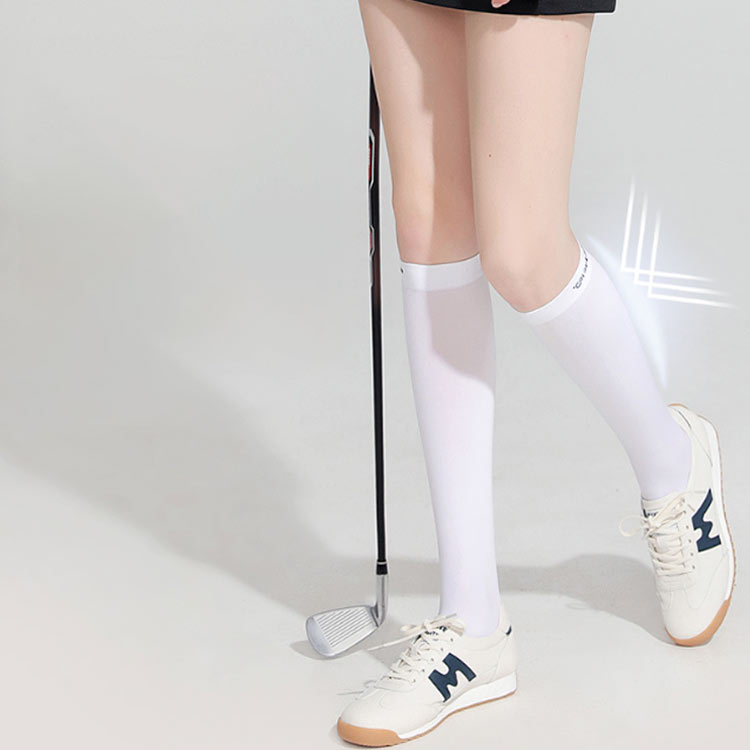 ゴルフ 靴下 ニーハイソックス トレンカ タイツ レディース 夏 冷感 紫外線対策 UVカット 美脚 ストッキング ハイソックス 膝上 2足セット レギンス ゴルフウェア アウトドア uvカット 日よけ対策 紫外線カット 薄手 吸汗速乾 インナー ストレッチ性 送料無料
