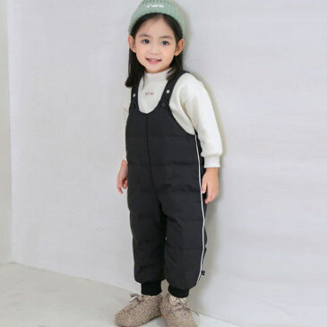 ベビー服 【ダウン90%】サロペット 冬服 サロペット 男の子 ジャンプスーツ 保温 雪遊び 防寒着 キッズ 秋服 子供服 ダウンパンツ 防寒対策 軽量 無地 ロンパース 子ども服 73 女の子 中綿 ロングパンツ ズボン キッズ 80 90 カバーオール