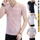 接触冷感 Tシャツ ひんやり 半袖 Vネック tシャツ メンズ 透けない 薄手 おしゃれ カジュアル 吸汗速乾 さらさら スポーツTシャツ ルームウェア 夏 無...