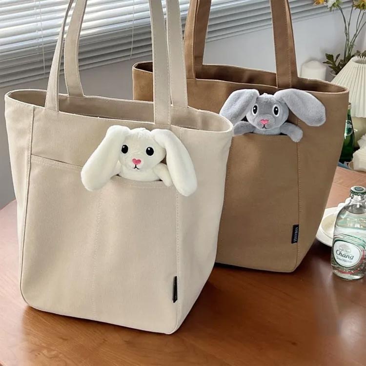 トートバッグ キャンバス キャンバストート ポケット付き 無地 大容量 レディース ...
