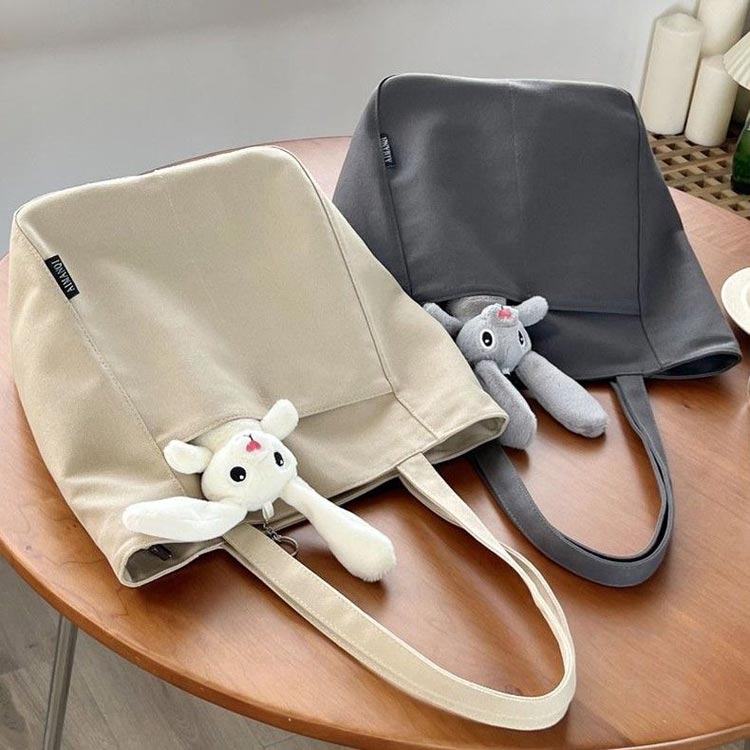 トートバッグ キャンバス キャンバストート ポケット付き 無地 大容量 レディース ...