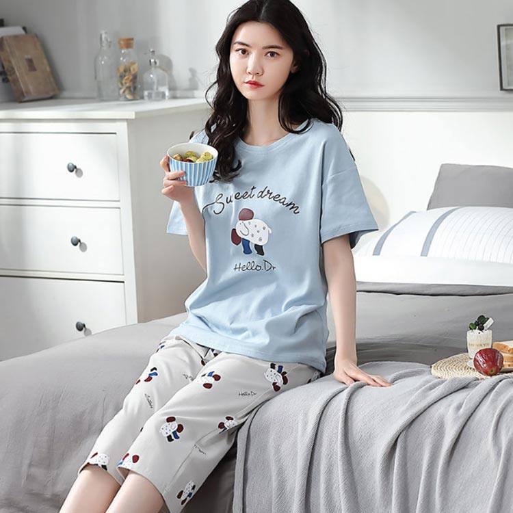 パジャマ レディース 半袖 上下セット ルームウエア 寝間着 Tシャツ 七分丈 半袖 パンツ 薄手 涼しい 可愛い セットアップ 総柄 tシャツ ショートパンツ 部屋着 寝巻き 大人女性 ナイトウェア 母の日 ルームウエア 大きいサイズ ギフト プレゼント 送料無料