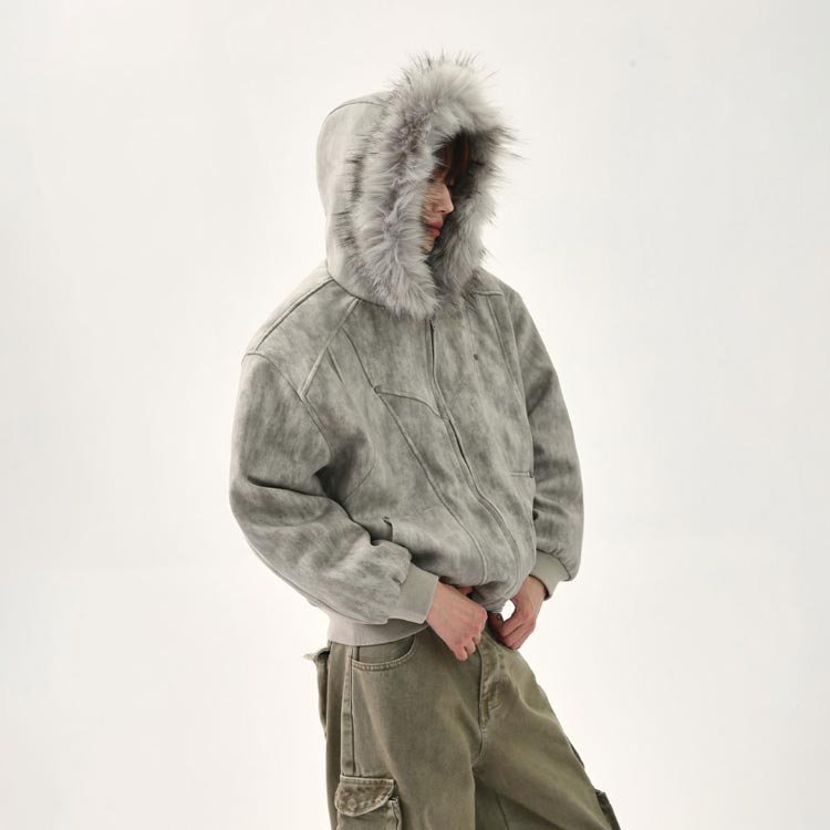 y2k メンズ 中綿入れ ファー 防寒着 ジャケット 防寒 保温 もこもこ フード付き 中綿ジャケット ファーコート 秋冬 厚手 中綿コート おしゃれ フェイクファー ジャンパー ルーズ ストリート 韓国風 ブルゾン MA-1 中綿コート きれいめ アウトドア 個性的