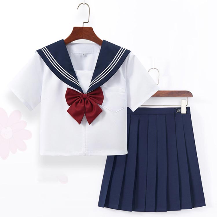 学生服 コスプレ セーラー服 レディース 上下セット 半袖 長袖 女子制服 JK制服 女子高校生 コスチューム 高校生 3点セット 半袖 リボンタイ セーラー服 ショートスカート 可愛い 学院風 衣装 仮装 制服 春秋 夏 セットアップ 送料無料