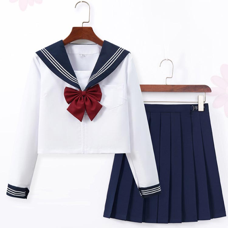 学生服 コスプレ セーラー服 レディース 上下セット 半袖 長袖 女子制服 JK制服 女子高校生 コスチューム 高校生 3点セット 半袖 リボンタイ セーラー服 ショートスカート 可愛い 学院風 衣装 仮装 制服 春秋 夏 セットアップ 送料無料