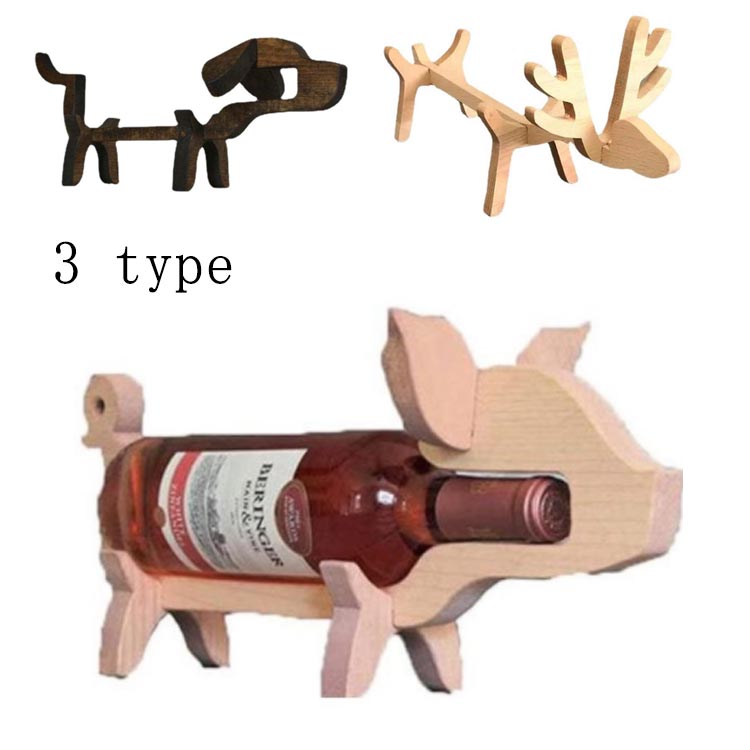 こだわる ワインボトルホルダー オブジェ 木製 ボトルラック ワインスタンド ワインディスプレイ 木 おしゃれ 1本収納可 おしゃれ スイングワインスタンド ウエスタン ボトルラック
