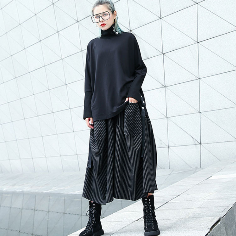 袴パンツ メンズ スカート風 レディース 七分丈 アシンメトリー ハカマパンツ バル...