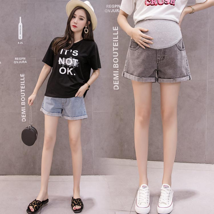 マタニティパンツ マタニティ デニムパンツ ハーフパンツ 短パン はき心地抜群 マ...