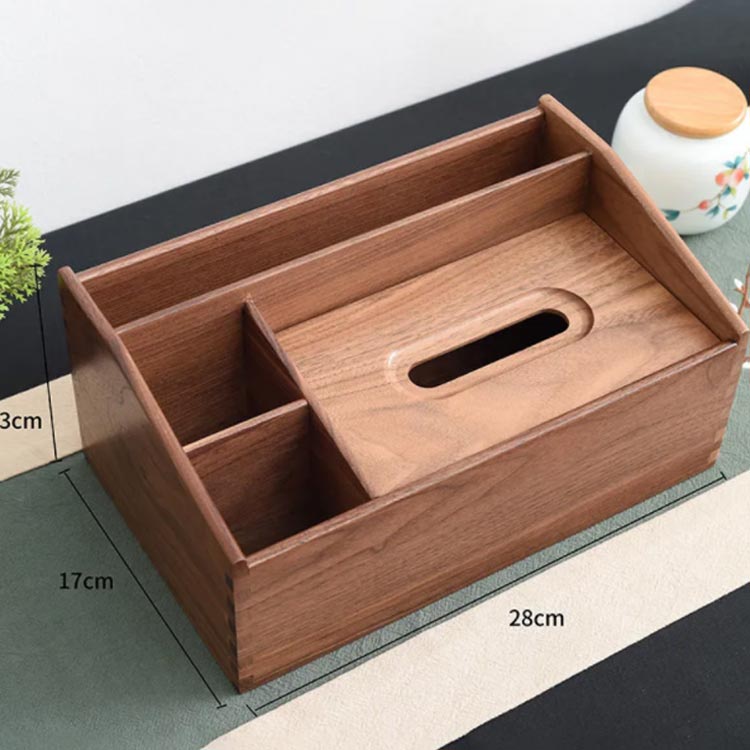 リモコンケース 木目 おしゃれ 木目 ティッシュケース 北欧 かわいい 多機能ティッシュケース 木 ふた付き ティッシュボックス リモコンラック 小物入れ ウォールナット