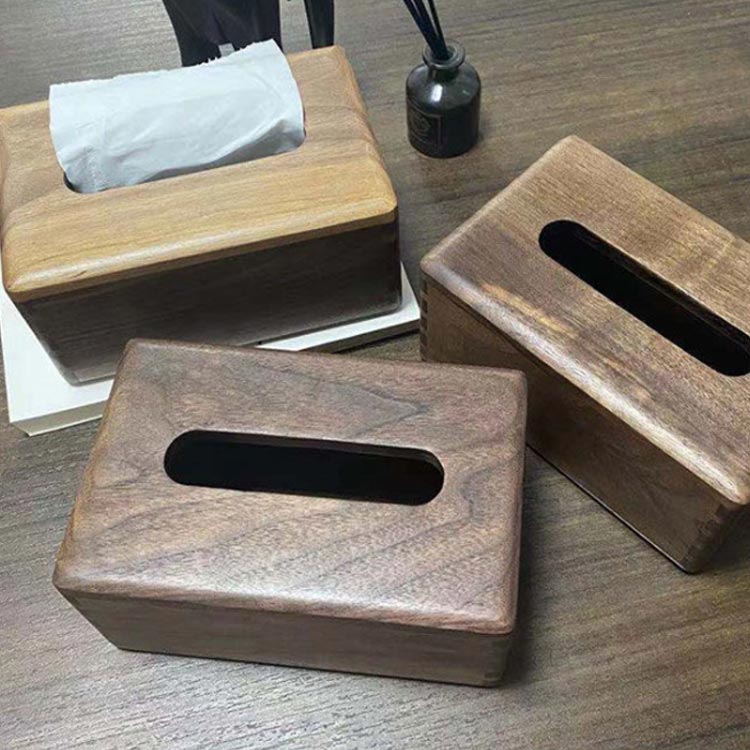 ウォールナット おしゃれ 木製 木製雑貨 ティッシュカバー 北欧 ティッシュボックス マグネット式開閉 天然木 シンプル ナチュラル ギフト 北欧 インテリア 新築祝い 引っ越し祝い ティッシュケース [2]