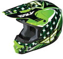\全品P5倍★7/30(水)限定/Fly フライ Youth Kinetic Flash Helmet 【緑黒】 子供用 オフロード モトクロス ヘルメット 2...