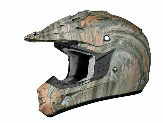 ＼全品2500円+5%OFF★5/25(土)限定／【子供用】AFX エーエフエックス FX-17Y Wood Camo 子供用 ヘルメット オフロード モトクロス 【緑茶】【AMACLUB】 キッズ コスパ カッコイイ おすすめ 街乗り