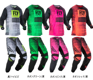 ＼実質25%引★9/5(月)限定5の日あわせ／FLY フライ KINETIC NOIZ JERSEY モトクロス オフロードウェア 上下セット 大きいサイズあり キネティック ノイズ 【ネオングリーン/黒】 【AMACLUB】