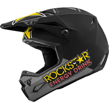 FLY フライ KINETIC SOLID 2020モデル モトクロスヘルメット オフロードヘルメット バイク かっこいい キネティック ロックスター(マットグレイ/ブラック/イエロー)(AMACLUB)