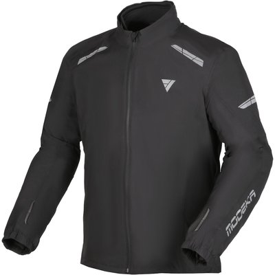 幅広いラインナップで人気のドイツのライディングウェアブランド「Modeka」（モデカ）のレインウェア HYDROFLEX オートバイレインジャケット 黒/ネオンを「当店しか扱っていないモデル」も含め販売中! ※他店で同じモデルの取り扱いがあるかもしれないですが　AMACLUBのみ扱いカラーや当店のみ扱いサイズがありますので是非ご比較ください （人気につき数量限定のため、売切れ次第終了とさせていただきます) ※商品ページ下部「よくある質問」以下を必ずお読みください 特徴●防水のHydroFlexメンブレンで、雨を確実に止めます ●通気性が高く、内側が蒸れにくくつくられています ●伸縮性があり、着ていても動きを妨げません ●軽量で、バイクスーツの上にも内側にも着られます ●ネオンの差し色で、夜間の視認性も確保します ●説明はメーカーからのものです 2026.8現在