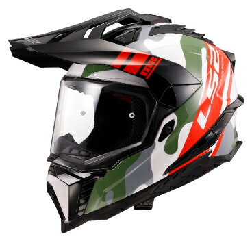 ＼全品1500円OFF★5/26(日)限定／【3XLまで】LS2 エルエスツー Explorer Camo X Helmet フルフェイスヘルメット シールド付オフロード デュアルスポーツ バイク レーシングにも かっこいい 大きいサイズあり おすすめ (AMACLUB)