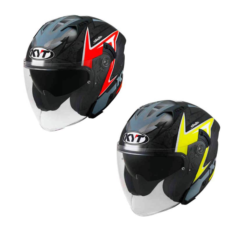 【ダブルバイザー】KYT NF-J Attitude ジェットヘルメット オープンフェイスヘルメット サンバイザー ライダー バイク レーシング ツーリング にも かっこいい おすすめ (AMACLUB)