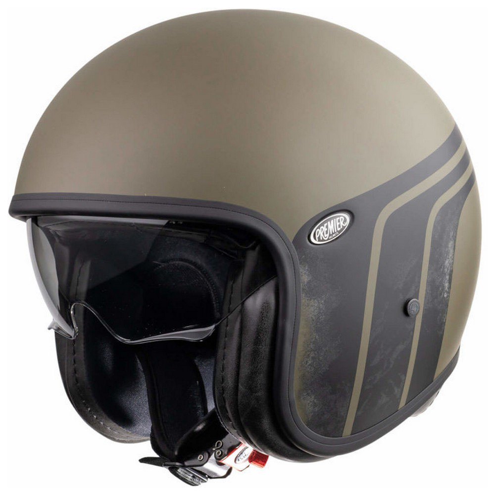 ＼全品2500円+5%OFF★5/25(土)限定／Premier Helmets プレミア Vintage Evo BTR Military Open Face Helmet ジェットヘルメット オープンフェイス サンバイザー ライダー バイク ツーリングにも かっこいい おすすめ (AMACLUB)