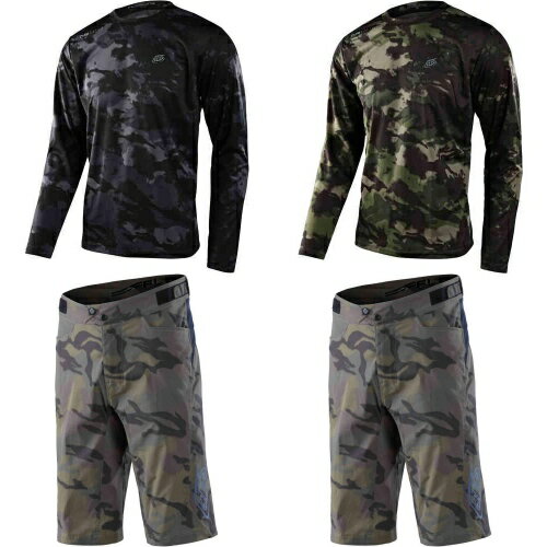 ＼全品3000円クーホン゜★20時〜12/4限定／TROY LEE DESIGNS トロイリーデザイン Flowline Covert Bicycle Jersey 自転車ジャージ&ショーツ 上下セット 自転車ウェア ロードバイク マウンテンバイク MTB サイクリング にも おすすめ (AMACLUB)