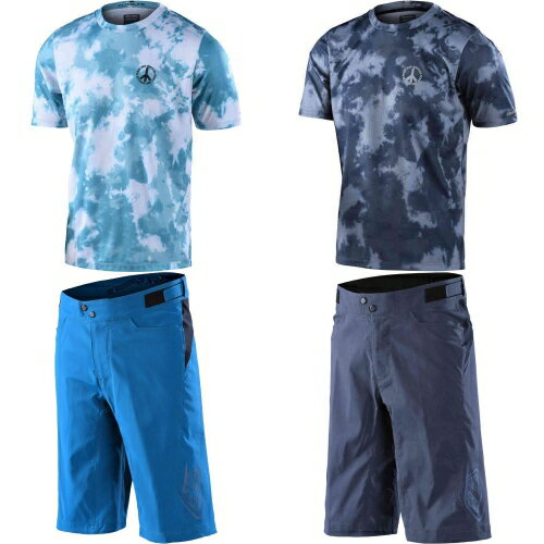 ＼全品3000円クーホン゜★20時〜12/4限定／TROY LEE DESIGNS トロイリーデザイン Flowline Plot Bicycle Jersey 自転車ジャージ&ショーツ 上下セット 半袖 自転車ウェア ロードバイク マウンテンバイク MTB サイクリング にも (AMACLUB)